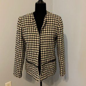 Black and White Herringbone Blazer